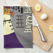 Linge De Cuisine Halloween Maison hantée Noir chauve Pleine lune Fa (Quart Plié)