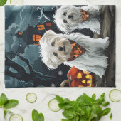 Linge De Cuisine Halloween maltais Éffrayant (Plié)