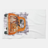 Linge De Cuisine Halloween moisson orange camionnette avec citrouil (Horizontal)