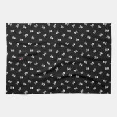 Linge De Cuisine Halloween monogramme et crâne croisé (Horizontal)
