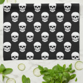 Linge De Cuisine Halloween Motif Noir Et Blanc Minimal (Plié)