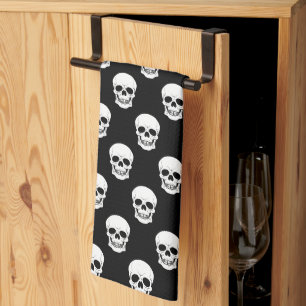 Linge De Cuisine Halloween Motif Noir Et Blanc Minimal