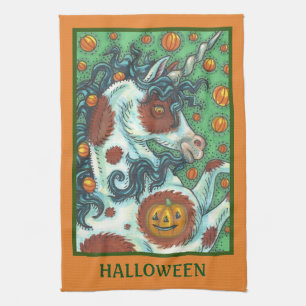 LINGE DE CUISINE HALLOWEEN MUSTANG WILD PINTO UNICORN KITCHEN TOWEL