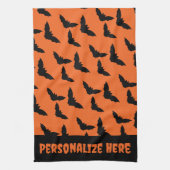 Linge De Cuisine Halloween orange et noir customisé (Vertical)