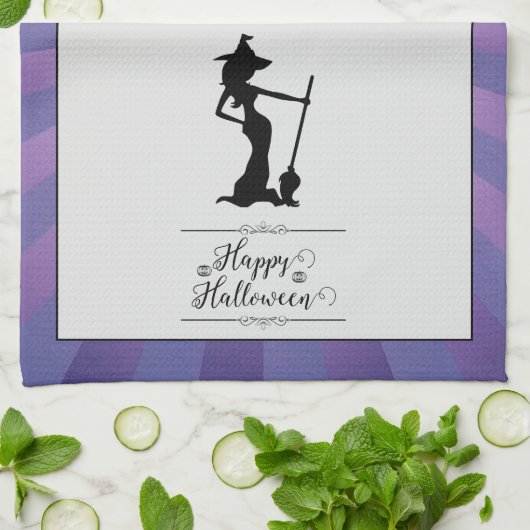 Linge De Cuisine Halloween sorcière violette Starburst (Plié)