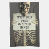 Linge De Cuisine Halloween Squelette Éffrayant Drôle Laver vos poêl (Vertical)