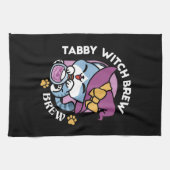 Linge De Cuisine Halloween Tabby Cat – Witch Hat & Potion Art (Horizontal)