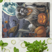 Linge De Cuisine Halloween Tibétain Terrier Éffrayant (Plié)