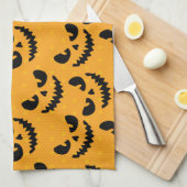 Linge De Cuisine Halloween : visages effrayants, style vintage. (Quart Plié)