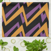 Linge De Cuisine Halloween Zig Zags Orange Violet   (Plié)