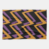 Linge De Cuisine Halloween Zig Zags Orange Violet   (Horizontal)