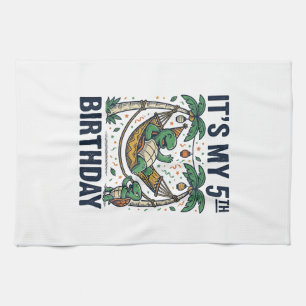 Linge De Cuisine Hamac Tortue 5ème Anniversaire Gravure Vintage Des