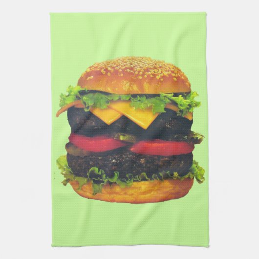 Linge De Cuisine Hamburger de luxe double au fromage (Vertical)