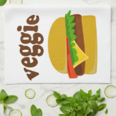 Linge De Cuisine Hamburger végétarien et fritures (Plié)