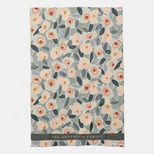 Linge De Cuisine Hand-Drawn Bold Inky Floral Pattern- Sunlit Meadow (Vertical)