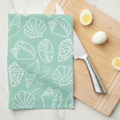 Linge De Cuisine Hand-drawn Shell Patterned Kitchen Towel (Quart Plié)