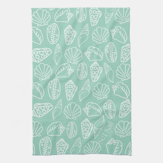 Linge De Cuisine Hand-drawn Shell Patterned Kitchen Towel (Vertical)