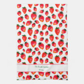 Linge De Cuisine Hand-Painted Strawberry Personalized Boho Spring (Vertical)