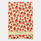 Linge De Cuisine Hand-Painted Strawberry Personalized Boho Yellow (Vertical)