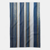 Linge De Cuisine Hanoukka Blues Stripes Bleu Blanc Or (Vertical)