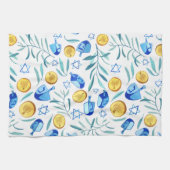 Linge De Cuisine Hanoukka Dreidel Motif de vacances juives (Horizontal)