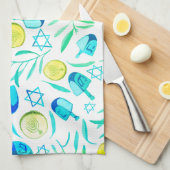 Linge De Cuisine Hanoukka Dreidel Motif de vacances juives (Quart Plié)