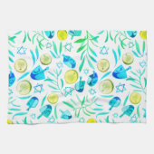 Linge De Cuisine Hanoukka Dreidel Motif de vacances juives (Horizontal)