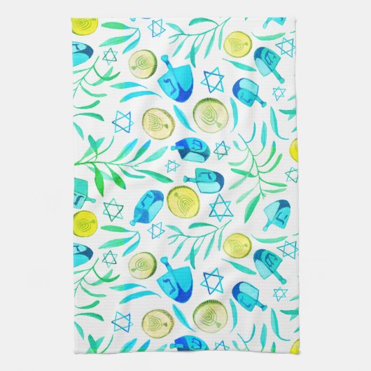 Linge De Cuisine Hanoukka Dreidel Motif de vacances juives (Vertical)