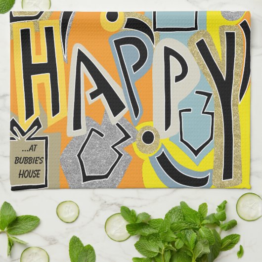 Linge De Cuisine Hanoukka Happy Glitzy Art (Plié)