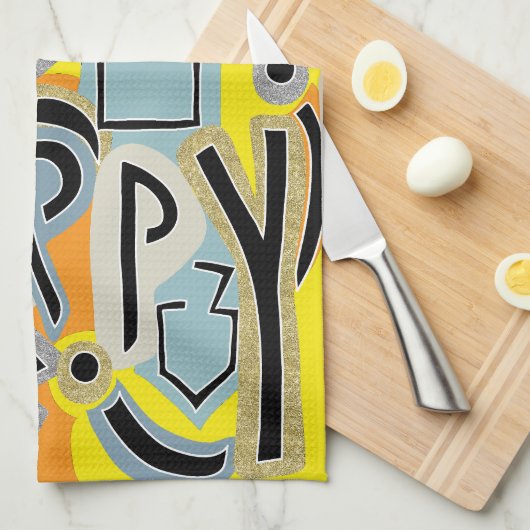 Linge De Cuisine Hanoukka Happy Glitzy Art (Quart Plié)