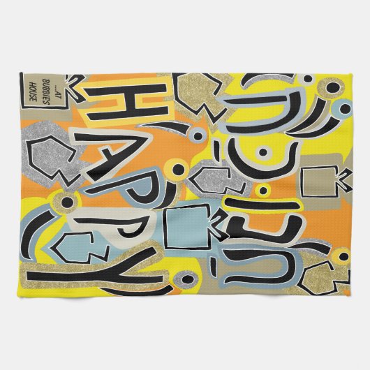 Linge De Cuisine Hanoukka Happy Glitzy Art (Horizontal)