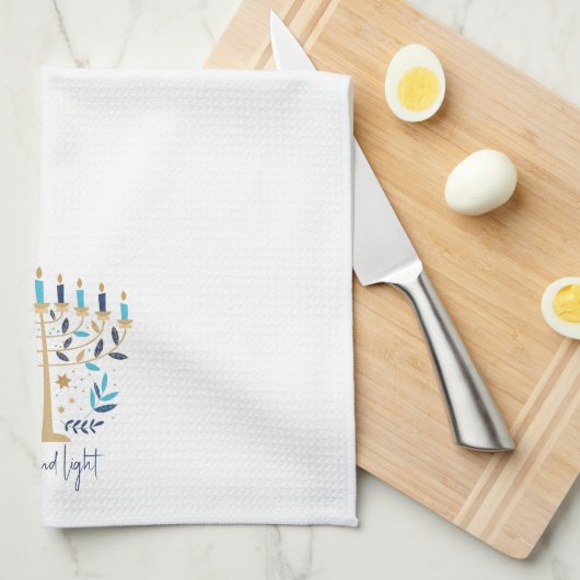 Linge De Cuisine Hanoukka Love & Light Floral Menorah (Quart Plié)