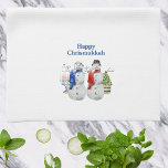 Linge De Cuisine Hanoukka Snowman Christmas Chrismukkah<br><div class="desc">Cette conception peut être personnalisée en choisissant l'option Modifier la conception. Vous pouvez également transférer sur d'autres objets. Contactez-moi à l'adresse colorflowcreations@gmail.com ou utilisez l'option conversation en haut de la page si vous souhaitez avoir cette conception sur un autre produit ou avez besoin d'aide. Voir d'autres de mes dessins ou...</div>