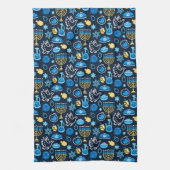 Linge De Cuisine Hanoukka Symboles Motif bleu (Vertical)