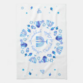 Linge De Cuisine Hanukkiah Happy Hanoukka Juive Fête Menorah (Vertical)