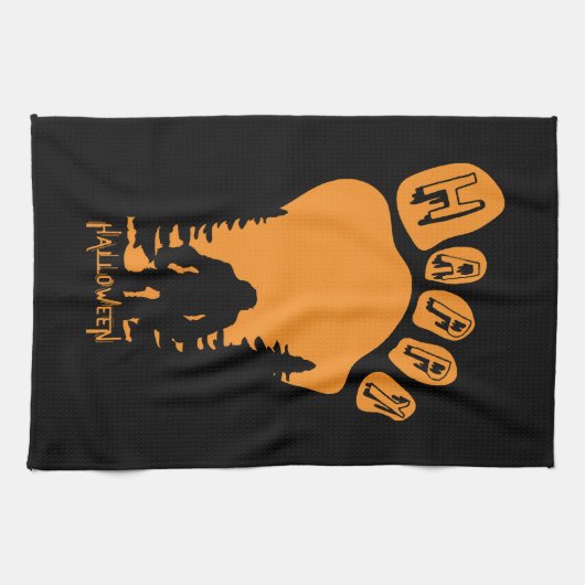 Linge De Cuisine Happy Big Foot Halloween (Horizontal)