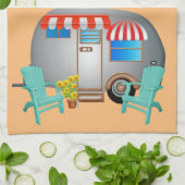 Linge De Cuisine Happy Camper Arrière - plan (Plié)