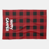 Linge De Cuisine Happy Camper Red et Black Buffalo Plaid (Horizontal)