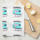 Linge De Cuisine Happy Camper Trailer Camping (Quart Plié)