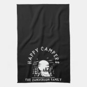 Linge De Cuisine Happy Campers Nom de famille Camping Trip Black Wh (Vertical)