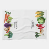 Linge De Cuisine Happy Crochet Vegetable Champagne Collage Monogram (Horizontal)