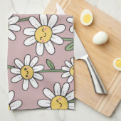 Linge De Cuisine Happy Daisies Pattern - Cute Floral Design (Quart Plié)