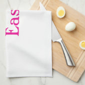 Linge De Cuisine Happy easter boho vert rose enfants ajouter nom ti (Quart Plié)