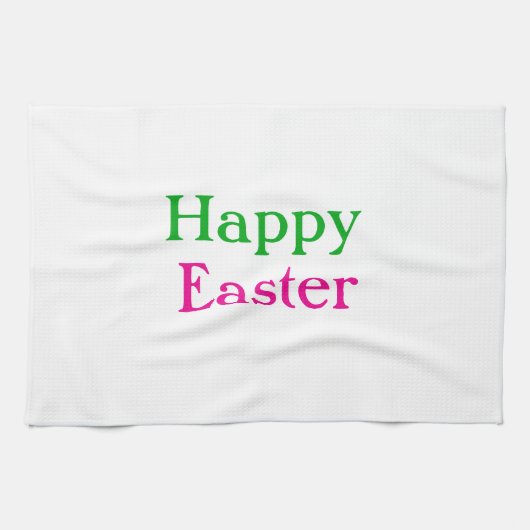 Linge De Cuisine Happy easter boho vert rose enfants ajouter nom ti (Horizontal)