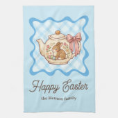 Linge De Cuisine Happy Easter Bunny Teapot Gingham  (Vertical)
