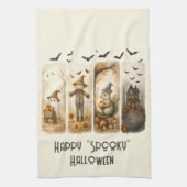 Linge De Cuisine Happy "Éffrayant" Halloween Scarecrow Squirrel Hou (Vertical)