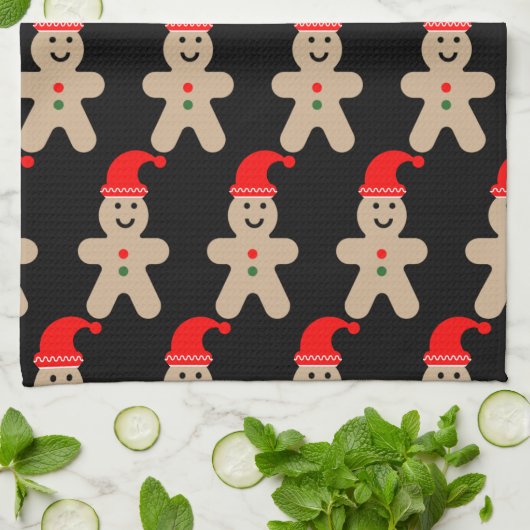 Linge De Cuisine Happy Gingerbread man Winter (Plié)