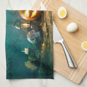 Linge De Cuisine Happy Halloween Art drôle Jack-o'-lantern Hallowee (Quart Plié)