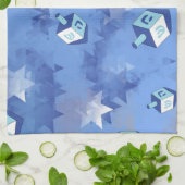 Linge De Cuisine Happy Hanoukka Falling Stars and Dreidels (Plié)