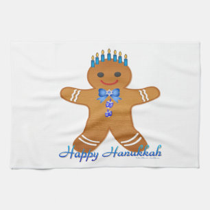 Linge De Cuisine Happy Hanoukka Gingerbread Man Menorah